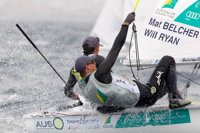 Mat Belcher and Will Ryan (AUS), 470 Men - 2014 ISAF Sailing World Cup Mallorca, day 3 © Thom Touw http://www.thomtouw.com